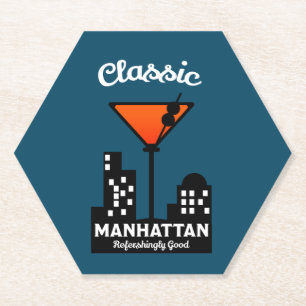 Porta-copo De Papel Manhattan Cocktail Wall Art