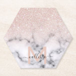 Porta-copo De Papel Mânre de Mármore Dourado brilhante Rosa<br><div class="desc">Este padrão elegante e feminino é perfeito para a mulher moderna. Ele apresenta brilho rosa dourado cintilante impresso por cima de um preto e com padrão de mármore no estilo de um gradiente ombre. É a moda, legal, chica, luxo e na moda. ***NOTA DE DESIGN IMPORTANTE: Para qualquer solicitação de...</div>