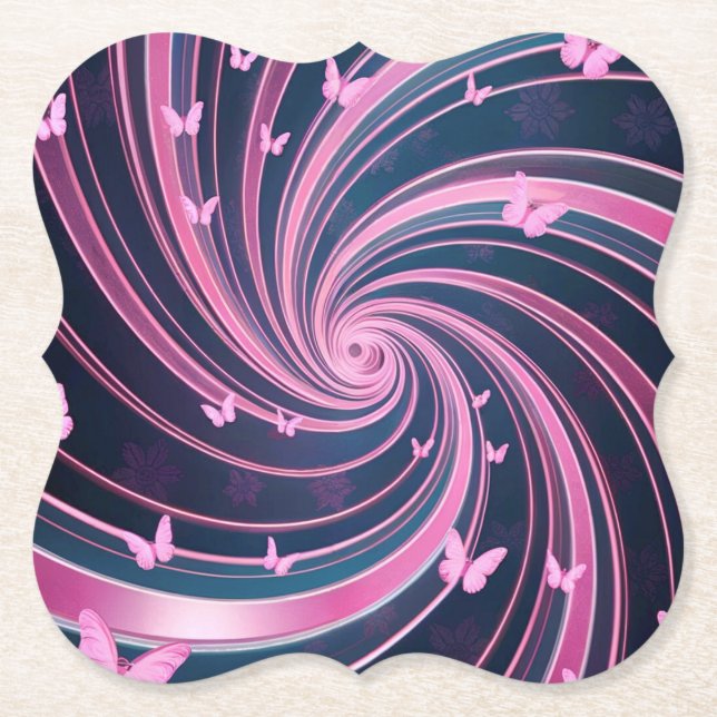 Porta-copo De Papel Manteiga rosa (Frente)