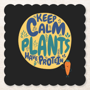 Porta-copo De Papel Mantenha a Calma Vegana Plantas Têm Proteína Diver