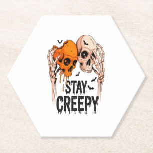 Porta-copo De Papel Mantenha-se assustador com PNG, Halloween Retro Sk