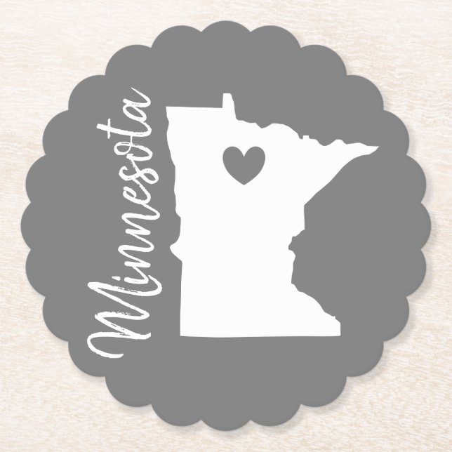 Porta-copo De Papel mapa do estado de Minnesota para o lar (Frente)
