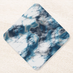 Porta-copo De Papel Marble Azul