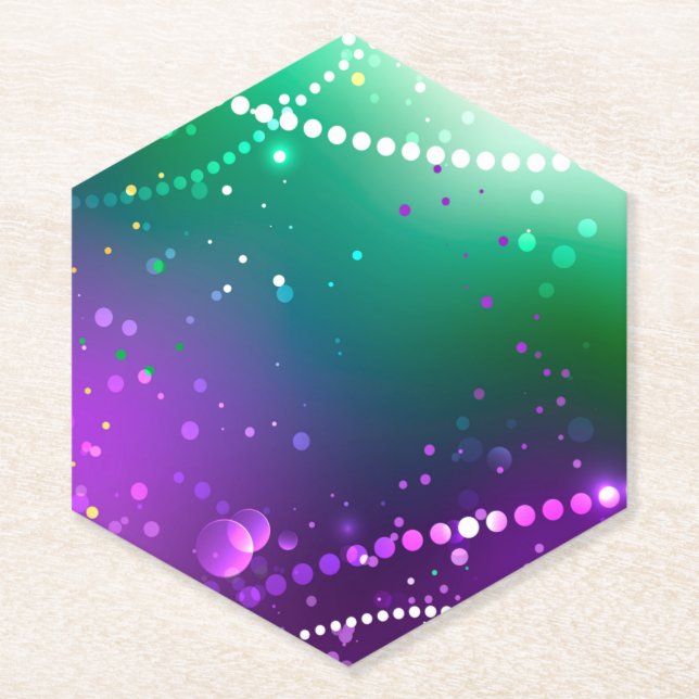 Porta-copo De Papel Mardi Gras Festivo Purple Background (Frente)