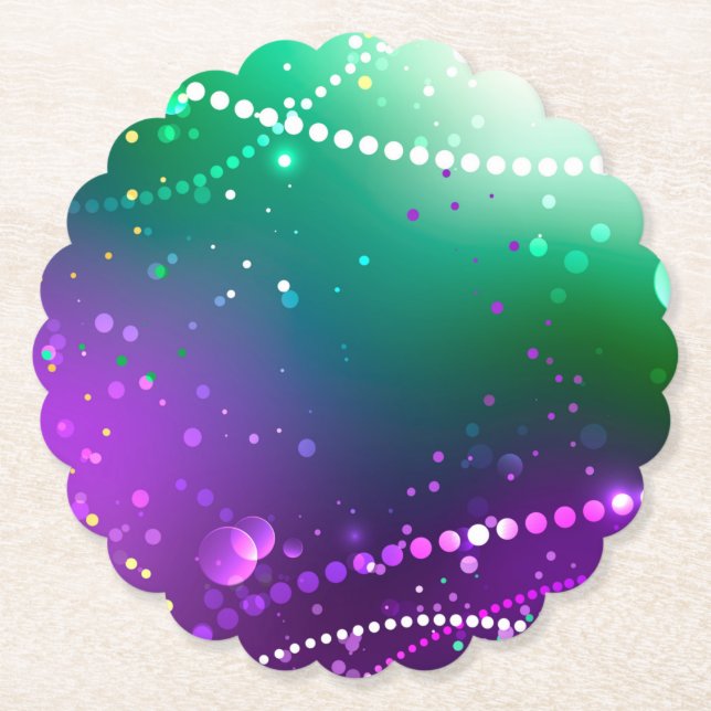 Porta-copo De Papel Mardi Gras Festivo Purple Background (Frente)