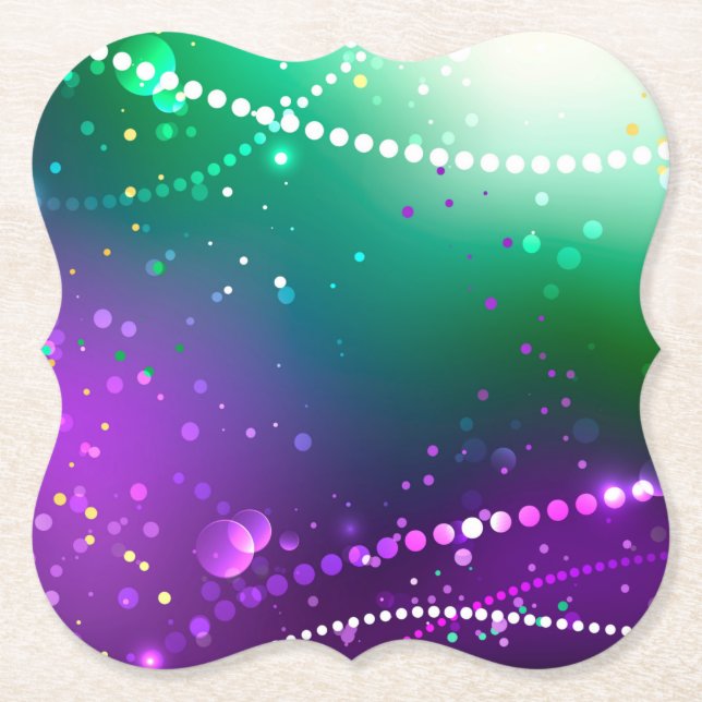 Porta-copo De Papel Mardi Gras Festivo Purple Background (Frente)