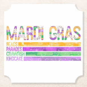 Porta-copo De Papel Mardi Gras Miçangas Paradas do Crawfish King Cake