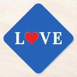 Porta-copo De Papel Marinho Blue LOVE Retro Elegante