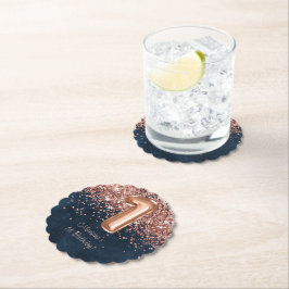 Porta-copo De Papel Marinho Dourado Parte primeiro aniversario Azul