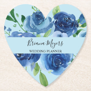 Porta-copo De Papel Marinho moderno Blue Floral Business