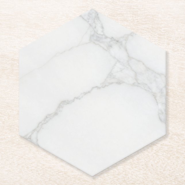 Porta-copo De Papel Mármore Branco (Frente)