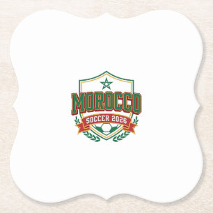 Porta-copo De Papel Marrocos Futebol 2026 Futebol Negrito País Tipogra
