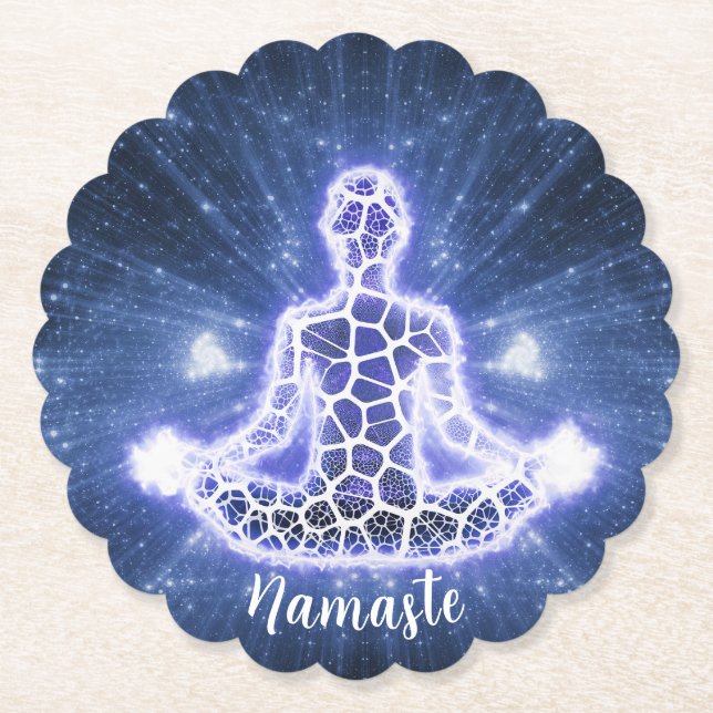 Porta-copo De Papel Meditação Zen Yoga Chakra Energia Espiritual Lotus (Frente)