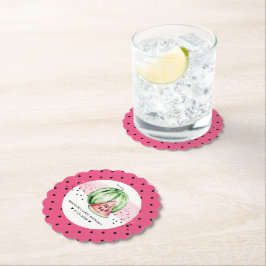 Porta-copo De Papel Melancia rosa personalizada