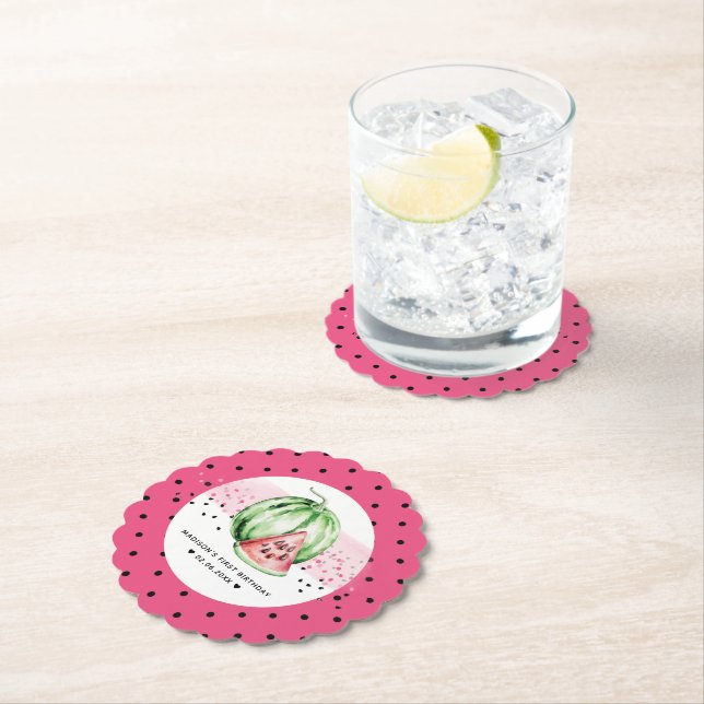 Porta-copo De Papel Melancia rosa personalizada (Insitu)