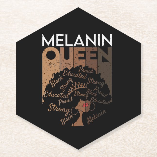 Porta-copo De Papel Melanin Afro Queen Art (Frente)