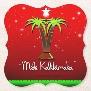 Porta-copo De Papel Mele Kalikimaka Palm Tree para Xmas