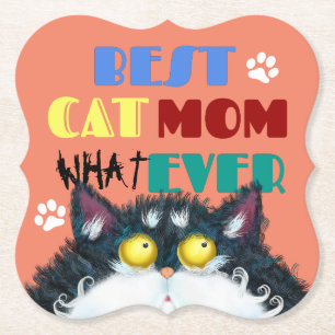 Porta-copo De Papel Melhor Gato Mãe Sempre Rumpy gato Engraçado Text