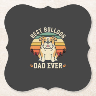 Porta-copo De Papel Melhor Pai Bulldog de Todos os Tempos Vetor Retro