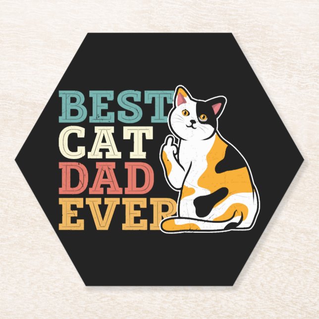 Porta-copo De Papel Melhor Pai De Gato (Frente)