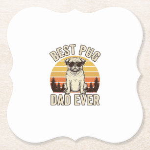 Porta-copo De Papel Melhor Pai Pug de Todos os Tempos Camisa Vintage P