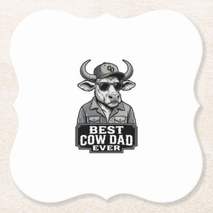Porta-copo De Papel Melhor Pai Vaca de Todos os Tempos Design de Gravu