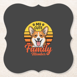 Porta-copo De Papel Membro da Família Corgi Fofinho Amante de Cachorro