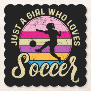 Porta-copo De Papel Menina Ama Futebol Pôr do Sol Colorido