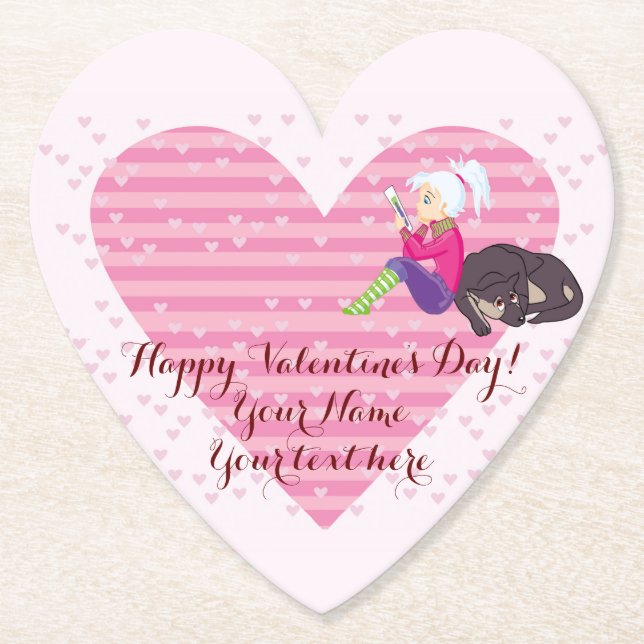 Porta-copo De Papel Menina apaixonada (Frente)