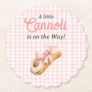 Porta-copo De Papel Menina de Laço Rosa Doce Cannoli Festa de Bebê Ita