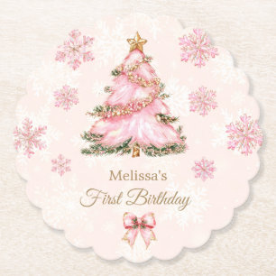 Porta-copo De Papel Menina do Onederland de Inverno Aniversário de 1 a