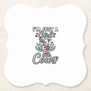 Porta-copo De Papel Menina Que Ama Vacas Design de Camisa de Vaca Fofo
