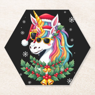 Porta-copo De Papel Meninas Meninos Unicórnio de Natal Xmas Papai Noel