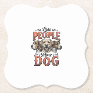Porta-copo De Papel Menos Pessoas Mais Cachorro Design Vintage Amante