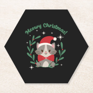 Porta-copo De Papel Meowy Christmas