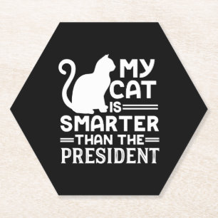 Porta-copo De Papel Meu gato é mais inteligente que o Presidente