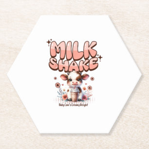 Porta-copo De Papel Milkshake Cortado Sobre O Pequeno Vitelo Congelado