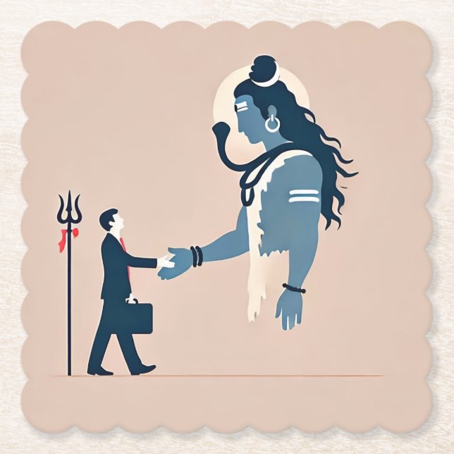 Porta-copo De Papel minimalism image of an ordinary person greeting go (Frente)