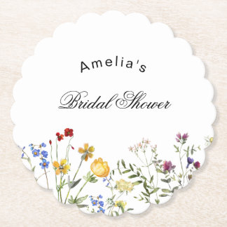 Porta-copo De Papel Minimalist Wildflower Bridal Shower