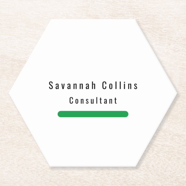 Porta-copo De Papel Mínimo Verde simples, simples e Na moda, de tendên (Frente)