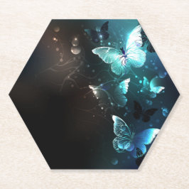 Porta-copo De Papel Mint Night Butterflies