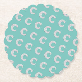 Porta-copo De Papel Mint Silver - Letra C