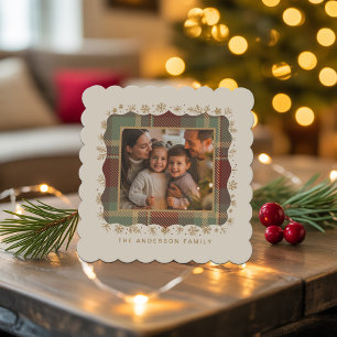 Porta-copo De Papel Modelo de Foto de Natal Xadrez ID1141A
