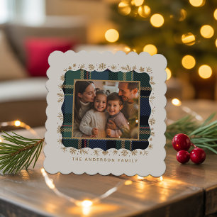 Porta-copo De Papel Modelo de Foto de Natal Xadrez ID1141B