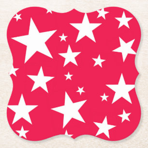 Porta-copo De Papel Modelo de Natal Red White Stars Elegante