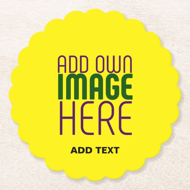 PORTA-COPO DE PAPEL MODELO DE TEXTO DE IMAGEM AMARELO MODERNO EDITÁVEL (Frente)