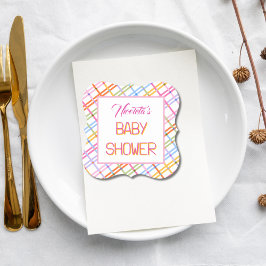Porta-copo De Papel Modern Colorful Plaid Baby Shower Theme