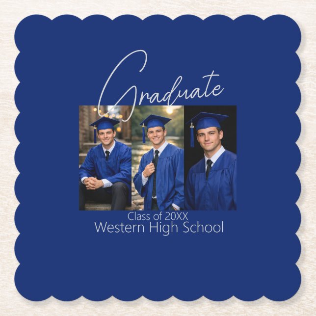 Porta-copo De Papel Modern Graduation Party Photo Display (Frente)