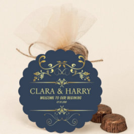 Porta-copo De Papel Modern romantic gold calligraphy wedding 