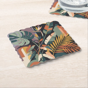 Porta-copo De Papel Moderno Abstrato Tropical Botânico e Arquitetônico